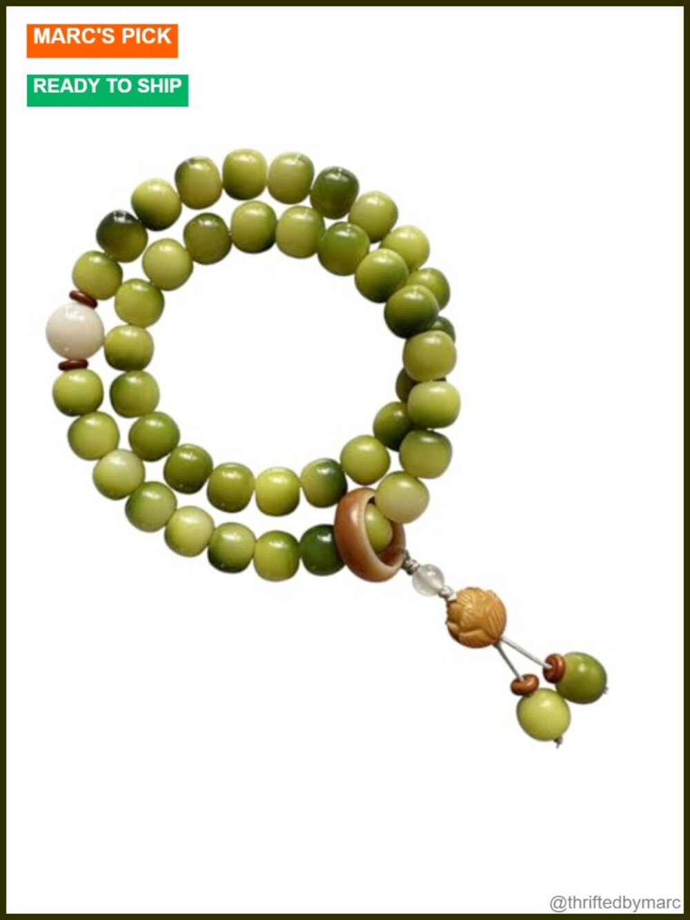 Natural Bodhi Seed Bead Bracelet, Double Wrap Stretch Meditation Yoga Jewelry,